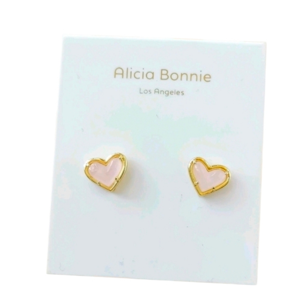 NWT Alicia Bonnie Los Angeles Heart Earrings Rosegold Hearts